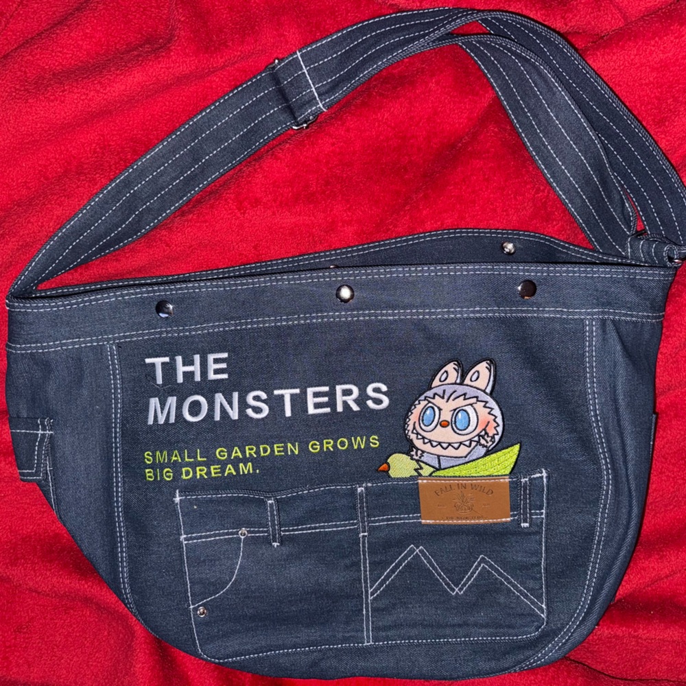 Pop Mart The Monsters Fall in Wild Series Labubu Denim Messenger Bag - Picture 2 of 4
